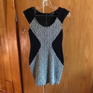 Black and white print dress